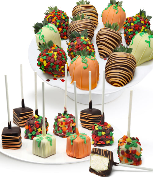 Fall Chocolate Strawberries & Mini-Cheesecakes - 22pc - Chocolate Covered Company®