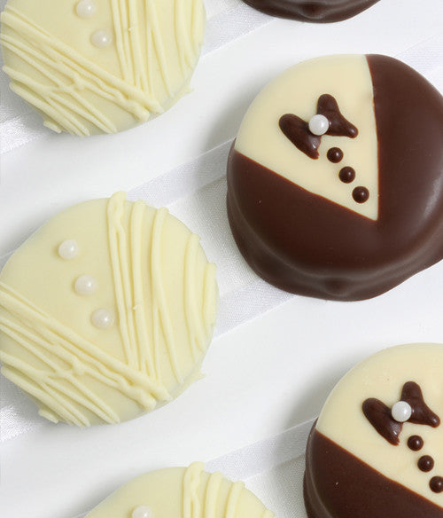 Bride & Groom Belgian Chocolate-Dipped OREO® Cookies Gift - 12pc - Chocolate Covered Company®