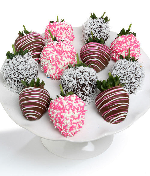 Baby Girl Chocolate Strawberries - 12pc - Chocolate Covered Company®